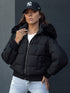 Winter Damen Pufferjacke – mit Kapuze & abnehmbarem Kunstfell